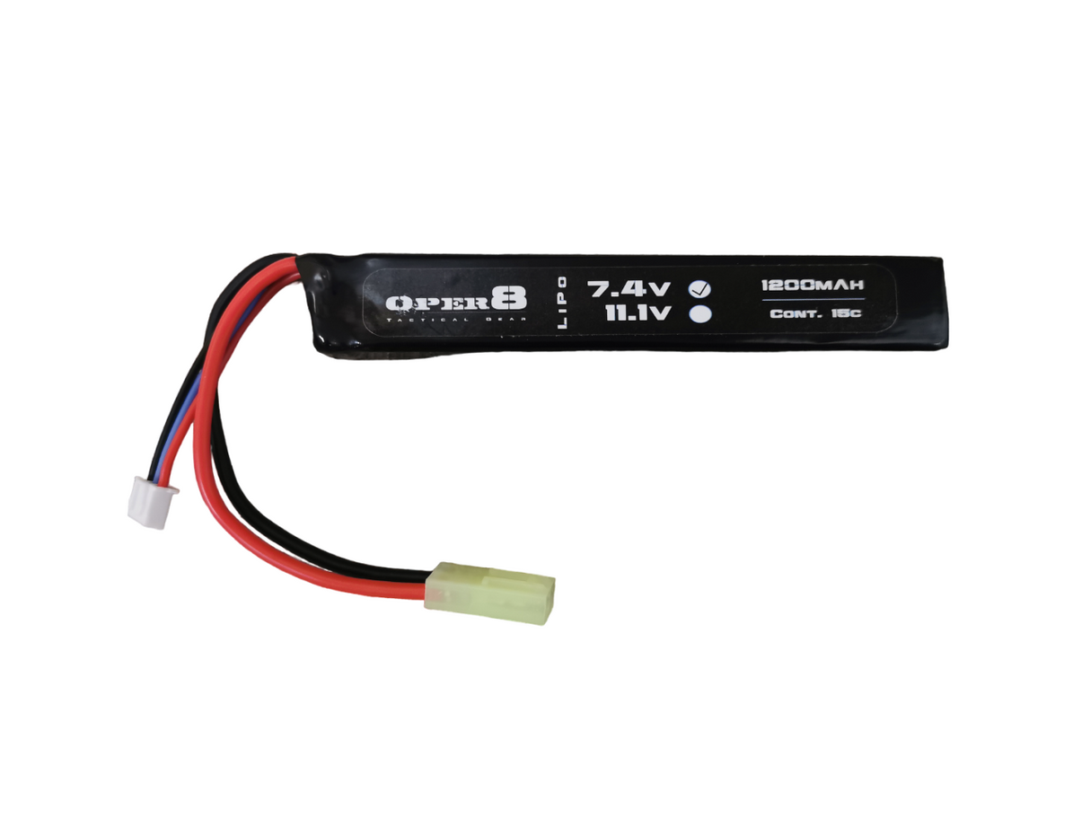 Oper8 1200mah 7.4v Stick battery - Socom Tactical Airsoft Fleet - - Oper8 Power Airsoft