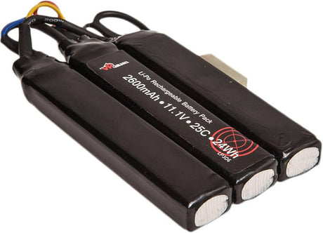 Vapex 11.1V 2600mAh 25C+ LiPO Crane Stock Battery - Socom Tactical Airsoft Fleet - - Vapex Airsoft