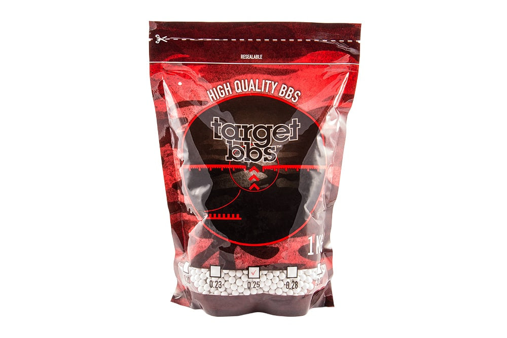 Target 0.25g BB's 1kg Bag (White) - Socom Tactical Airsoft Fleet - - Evolution International Airsoft