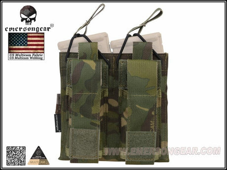 EMERSON 5.56 & Pistol Double Open Top Magazine Pouch Multicam Tropic - Socom Tactical Airsoft Fleet - - Emerson Gear Airsoft