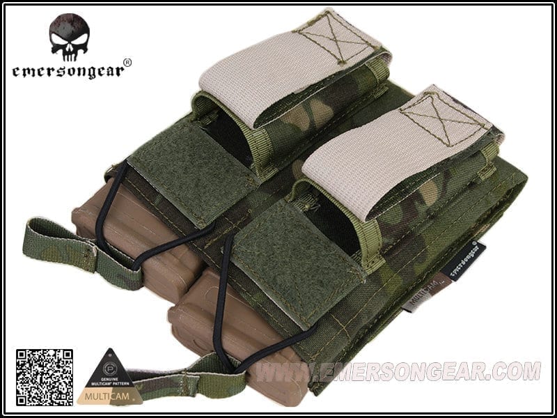 EMERSON 5.56 & Pistol Double Open Top Magazine Pouch Multicam Tropic - Socom Tactical Airsoft - -  Airsoft