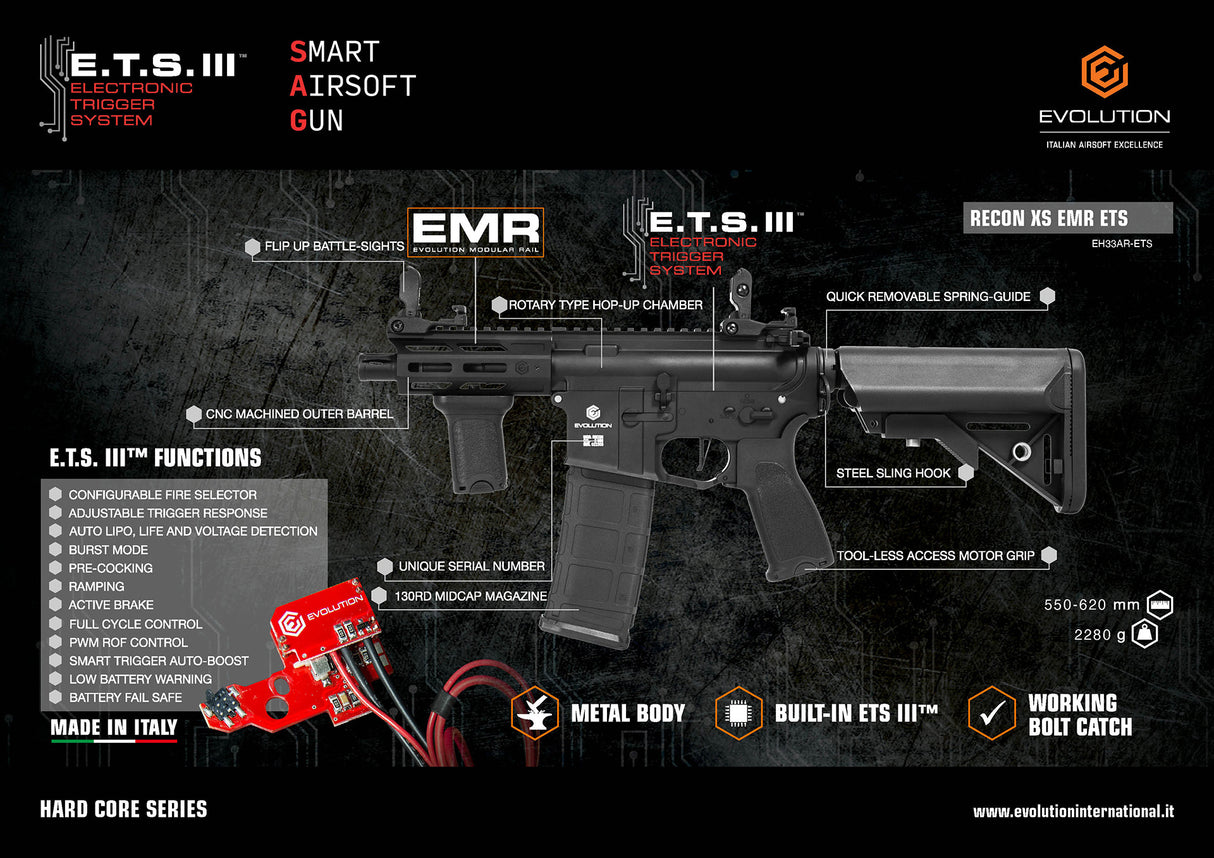 Evolution Recon XS EMR with ETS III - Socom Tactical Airsoft - -  Airsoft