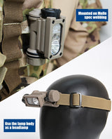 FMA Rattler Compact II Hands Free Light  Black / Dark Earth - Socom Tactical Airsoft - -  Airsoft