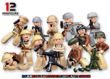 Sluban WWII Mini Figures in Bag - Socom Tactical Airsoft Fleet - -  Airsoft