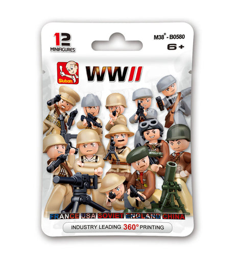 Sluban WWII Mini Figures in Bag - Socom Tactical Airsoft Fleet - - Sluban Airsoft