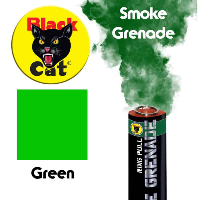 Black Cat Ring pull smoke grenade (Green)-Black Cat-Socom Tactical Airsoft