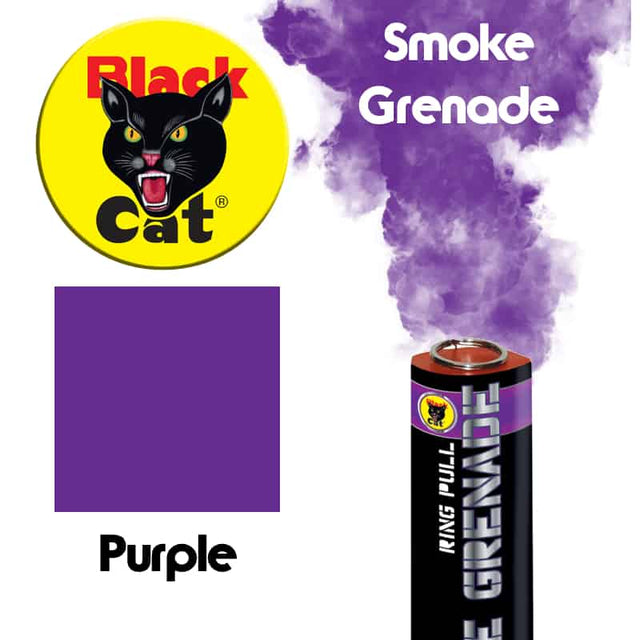 Black Cat Ring pull smoke grenade (Purple)-Black Cat-Socom Tactical Airsoft