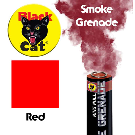 Black Cat Ring pull smoke grenade (Red)-Black Cat-Socom Tactical Airsoft