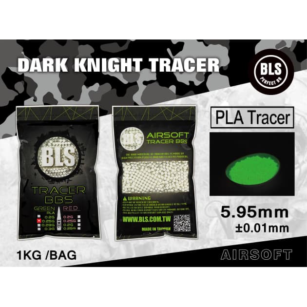 BLS 0.25g Biodegradable Tracer BBs (4000) - Green - Socom Tactical Airsoft Fleet - - BLS Airsoft