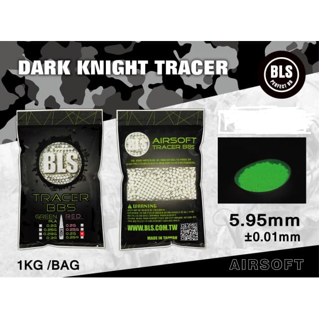 BLS 0.25g Tracer BBs (4000) - Green - Socom Tactical Airsoft Fleet - - BLS Airsoft