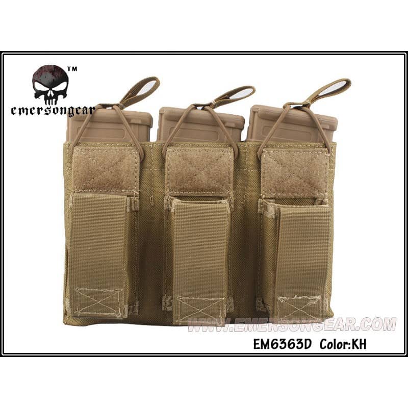 Emerson 5.56 and Pistol Triple Open Top Magazine Pouch - Socom Tactical Airsoft - -  Airsoft