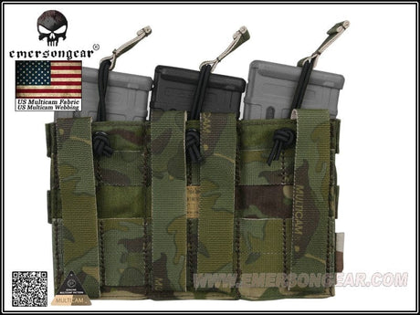 Emerson Triple 5.56 Open Top Magazine Pouch-Emerson Gear-multicam black-Socom Tactical Airsoft