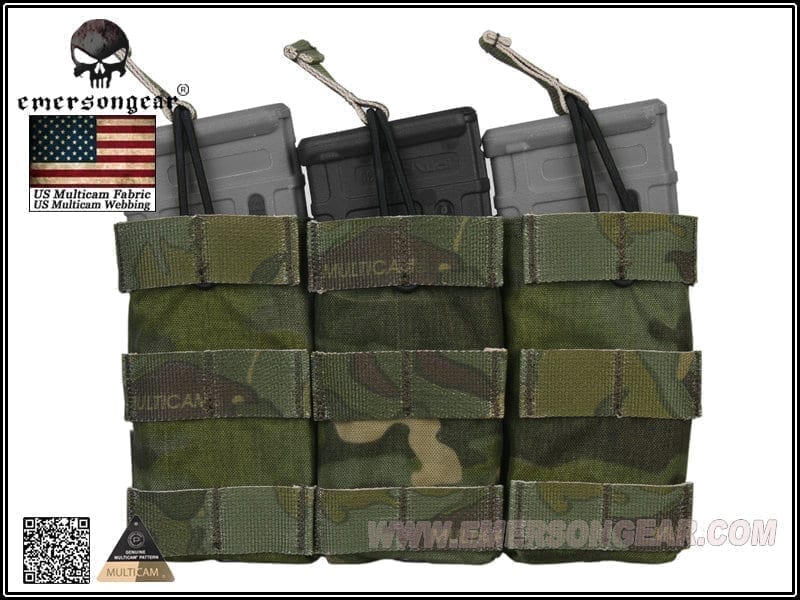 Emerson Triple 5.56 Open Top Magazine Pouch-Emerson Gear-multicam black-Socom Tactical Airsoft