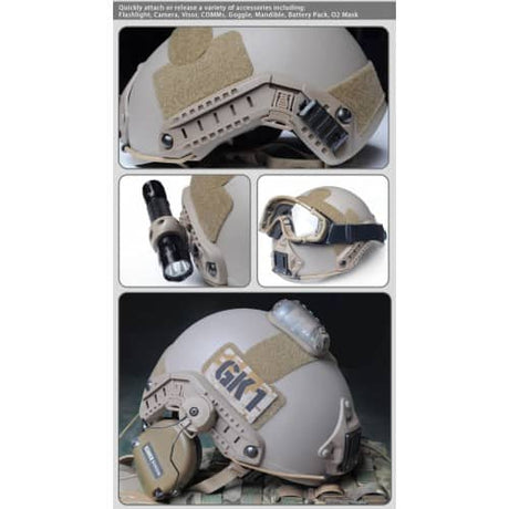 FMA Fast Helmet (Carbon Fibre Version) M/L - Dark Earth-FMA Tactical Gear-Socom Tactical Airsoft