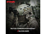 FMA-FCS Falcon Ears Tactical Communication Headset STD (Black / Tan)-FMA Tactical Gear-Black-Socom Tactical Airsoft