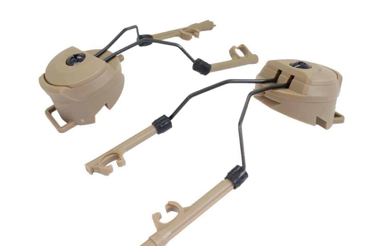 FMA PT Headset and Helmet Rail Adapter Set - Tan - Socom Tactical Airsoft - - FMA Tactical Gear Airsoft