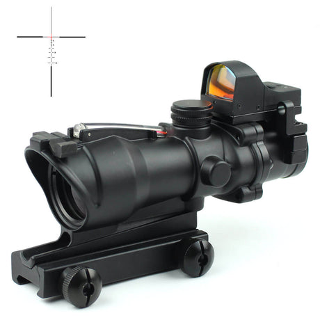 GHT 4x32 ACOG Sight With Fibre Illuminated Red Dot Sight - Socom Tactical Airsoft Fleet - - GHT Airsoft