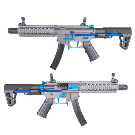 King Arms PDW 9mm SBR Long - Grey & Blue (Limited Edition)-King Arms Airsoft-Socom Tactical Airsoft