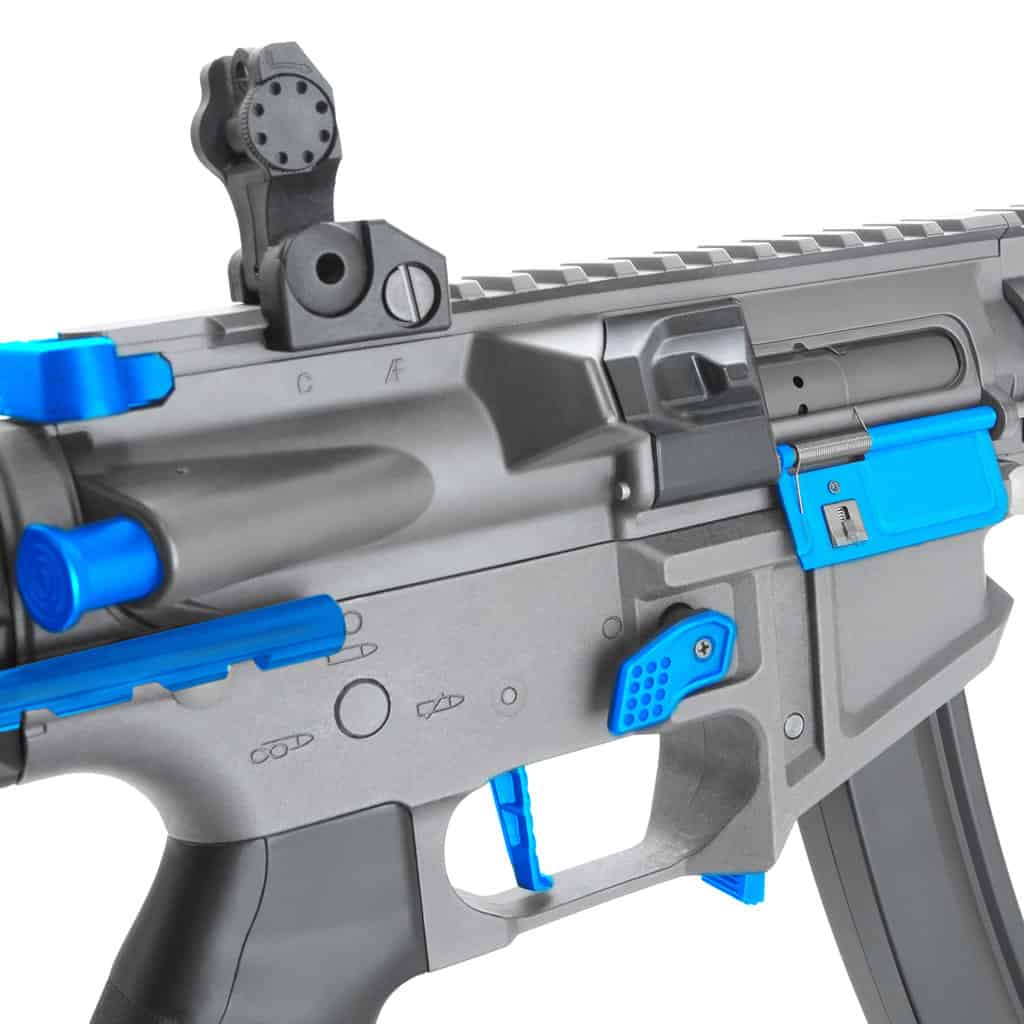 King Arms PDW 9mm SBR Long - Grey & Blue (Limited Edition) - Socom Tactical Airsoft Fleet - -  Airsoft