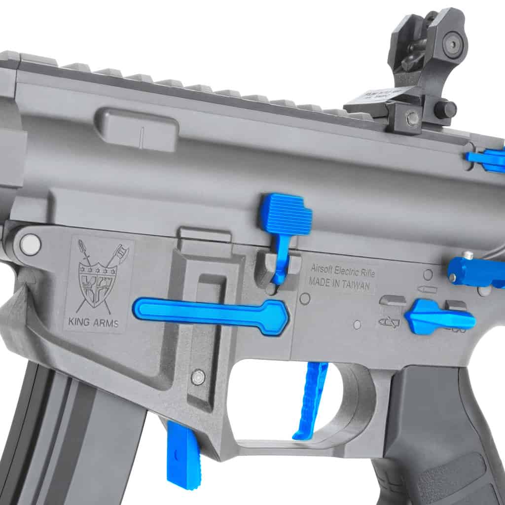 King Arms PDW 9mm SBR Long - Grey & Blue (Limited Edition) - Socom Tactical Airsoft Fleet - -  Airsoft