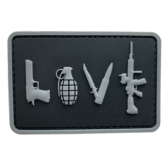 TPB LOVE Pistol/Grenade/Knife/Rifle Patch - Socom Tactical Airsoft - - The Patch Board Airsoft