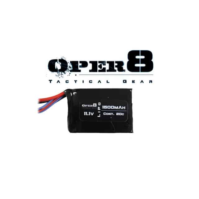 Oper8 11.1V Lipo 1500MAH Block Battery - Socom Tactical Airsoft - - Oper8 Power Airsoft