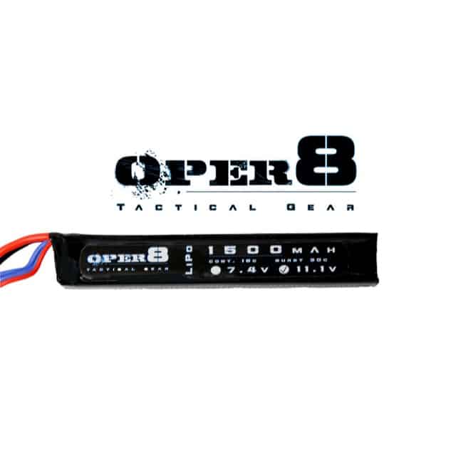 Oper8 11.1v 1500MAH LiPo Stick Battery - Socom Tactical Airsoft - - Oper8 Power Airsoft