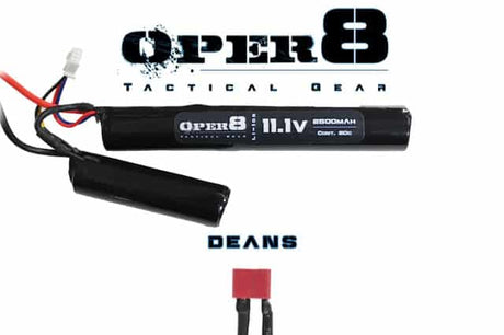 Oper8 11.1v LI-Ion 2500MAH Nunchuck Battery - Socom Tactical Airsoft Fleet - -  Airsoft