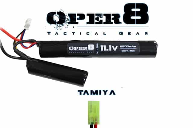 Oper8 11.1v LI-Ion 2500MAH Nunchuck Battery - Socom Tactical Airsoft Fleet - -  Airsoft