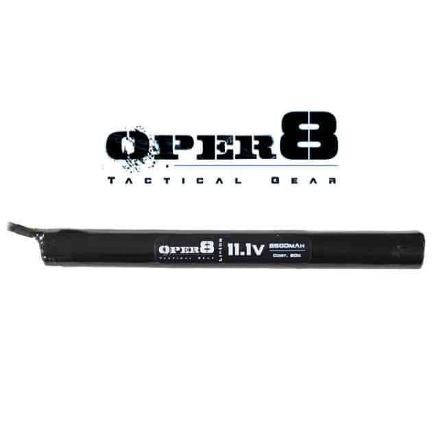 Oper8 11.1V Li-ion 2500MAH Stick Battery - Socom Tactical Airsoft Fleet - - Oper8 Power Airsoft