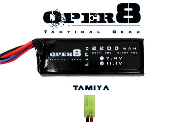 Oper8 11.1v 2200MAH LiPo Block Battery-Oper8 Power-Mini Tamiya-Socom Tactical Airsoft