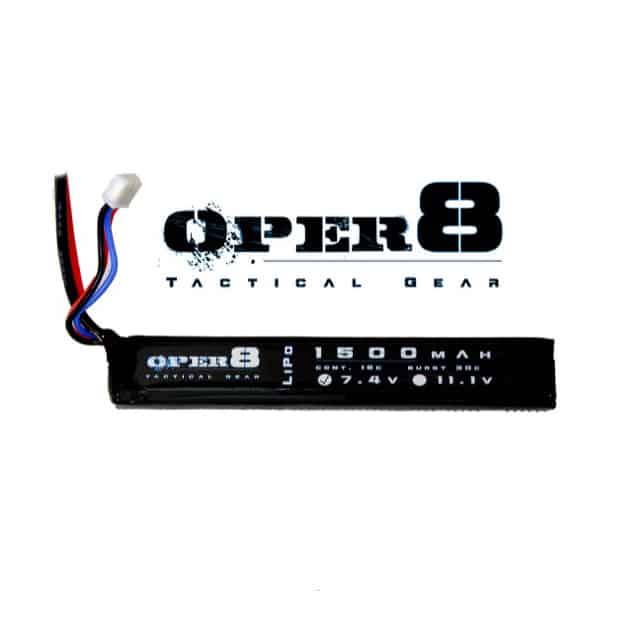 Oper8 7.4v Lipo Stick 1500MAH - Socom Tactical Airsoft Fleet - - Oper8 Power Airsoft