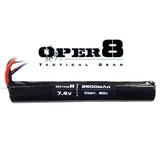 Oper8 7.4V Li-ion 2500MAH Stick Battery - Socom Tactical Airsoft Fleet - - Oper8 Power Airsoft