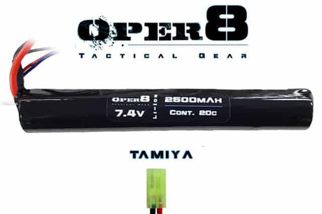 Oper8 7.4V Li-ion 2500MAH Stick Battery - Socom Tactical Airsoft Fleet - -  Airsoft