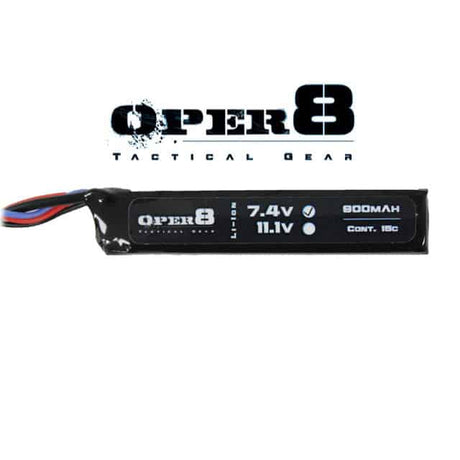 Oper8 7.4V 900MAH Mini Stick Lipo - Socom Tactical Airsoft Fleet - - Oper8 Power Airsoft