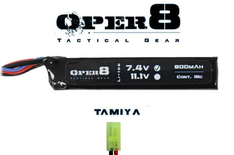 Oper8 7.4V 900MAH Mini Stick Lipo - Socom Tactical Airsoft Fleet - -  Airsoft