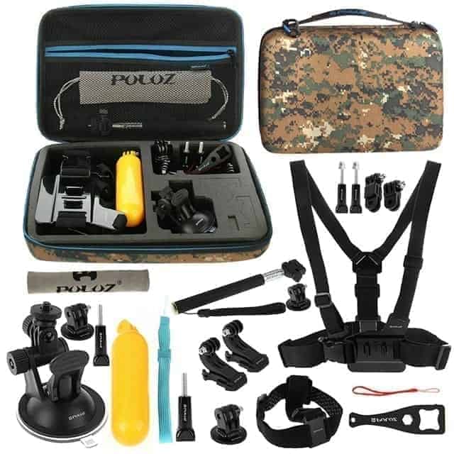 PULUZ 20 in 1 Accessories Combo Kit with Camouflage Case for Go - Socom Tactical Airsoft Fleet - - puluz Airsoft