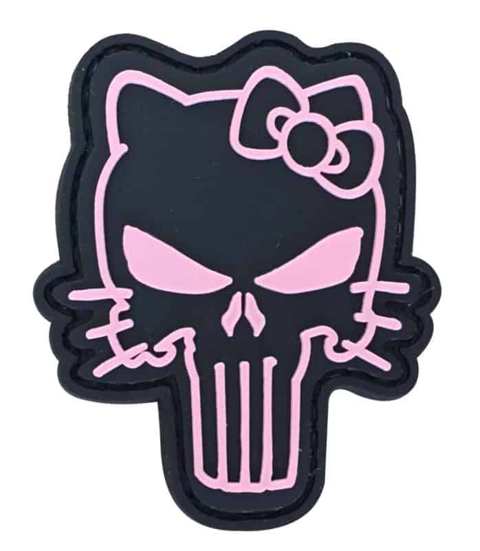 TPB Punisher Kitty PVC Patch Black / Pink - Socom Tactical Airsoft - - The Patch Board Airsoft