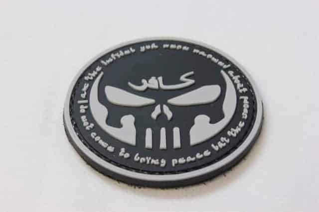 Punisher skull arabic writing patch (Black) - Socom Tactical Airsoft - - Socom Tactical Airsoft Airsoft