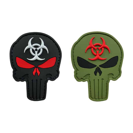 TPB Punisher Skull Biohazard Patch - Socom Tactical Airsoft - - The Patch Board Airsoft