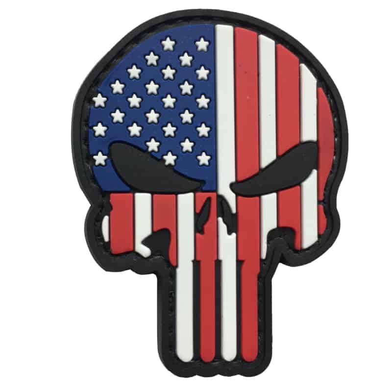 TPB Punisher Skull US Flag Cut Out Patch - Socom Tactical Airsoft - - The Patch Board Airsoft