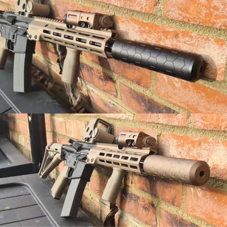 Sniper Mechanics HEXX suppressor XL (Black / FDE) From Sniper Mechanic