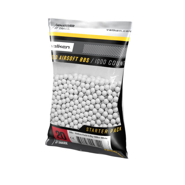 Valken Field pack of bbs (1000 rounds) 0.20g-Valken Airsoft-Socom Tactical Airsoft