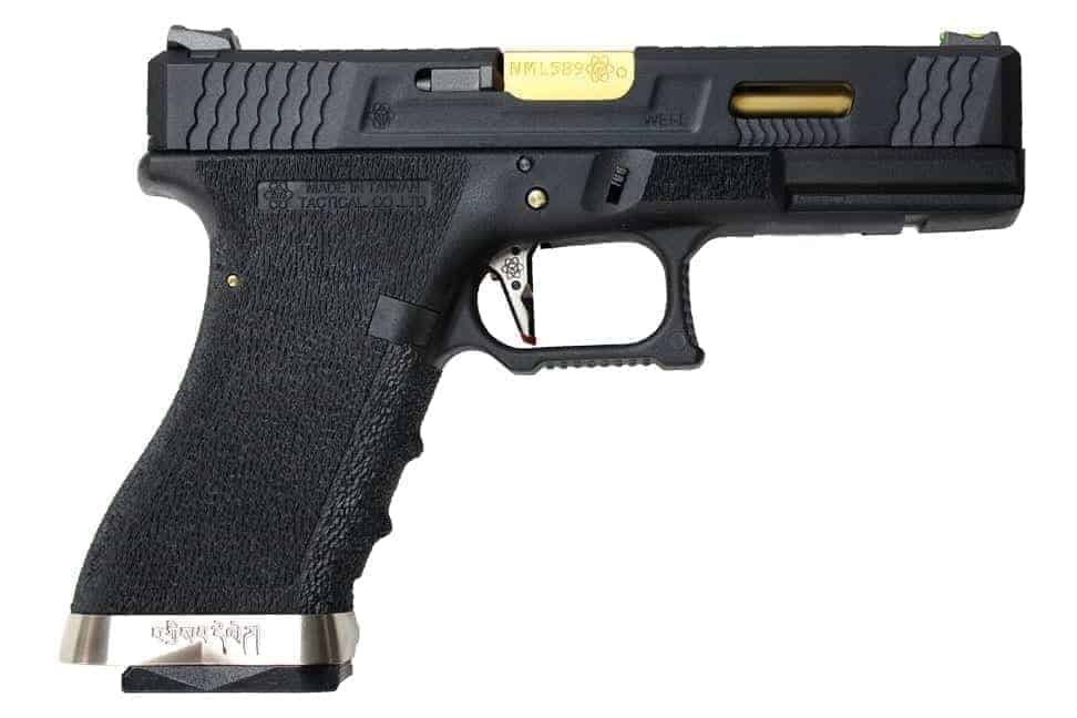 WE Force G17 Gas Blowback W/ Gold Barrel (Black) - Socom Tactical Airsoft - -  Airsoft